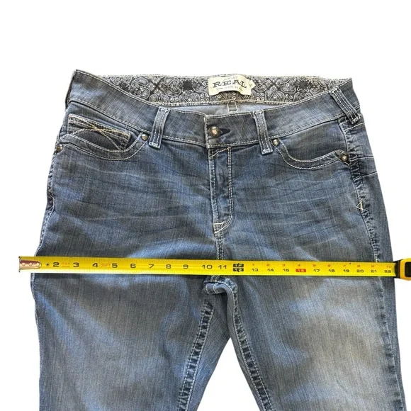 Ariat Women's R.E.A.L. Icon Mid Rise Straight Leg Jeans 33x30 - Picture 7 of 15